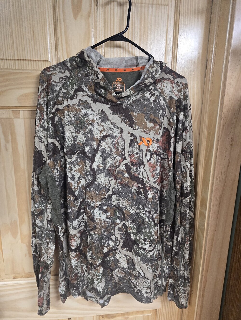 FL Men's Specter Hooded Long Sleeve Shirt - Brown, Green, Orange